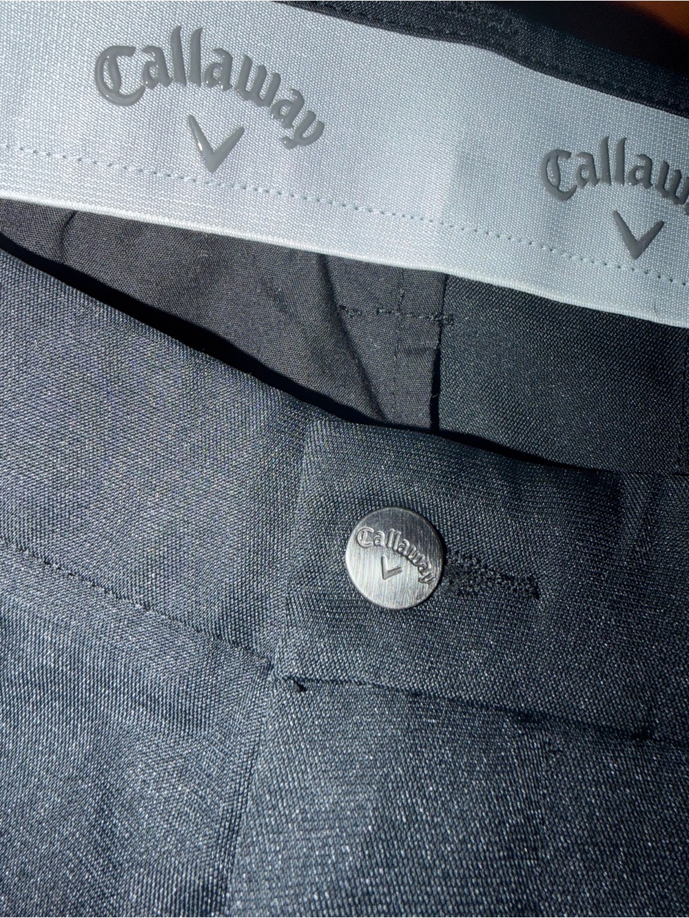 Callaway Black Golf Pants with Logo Button